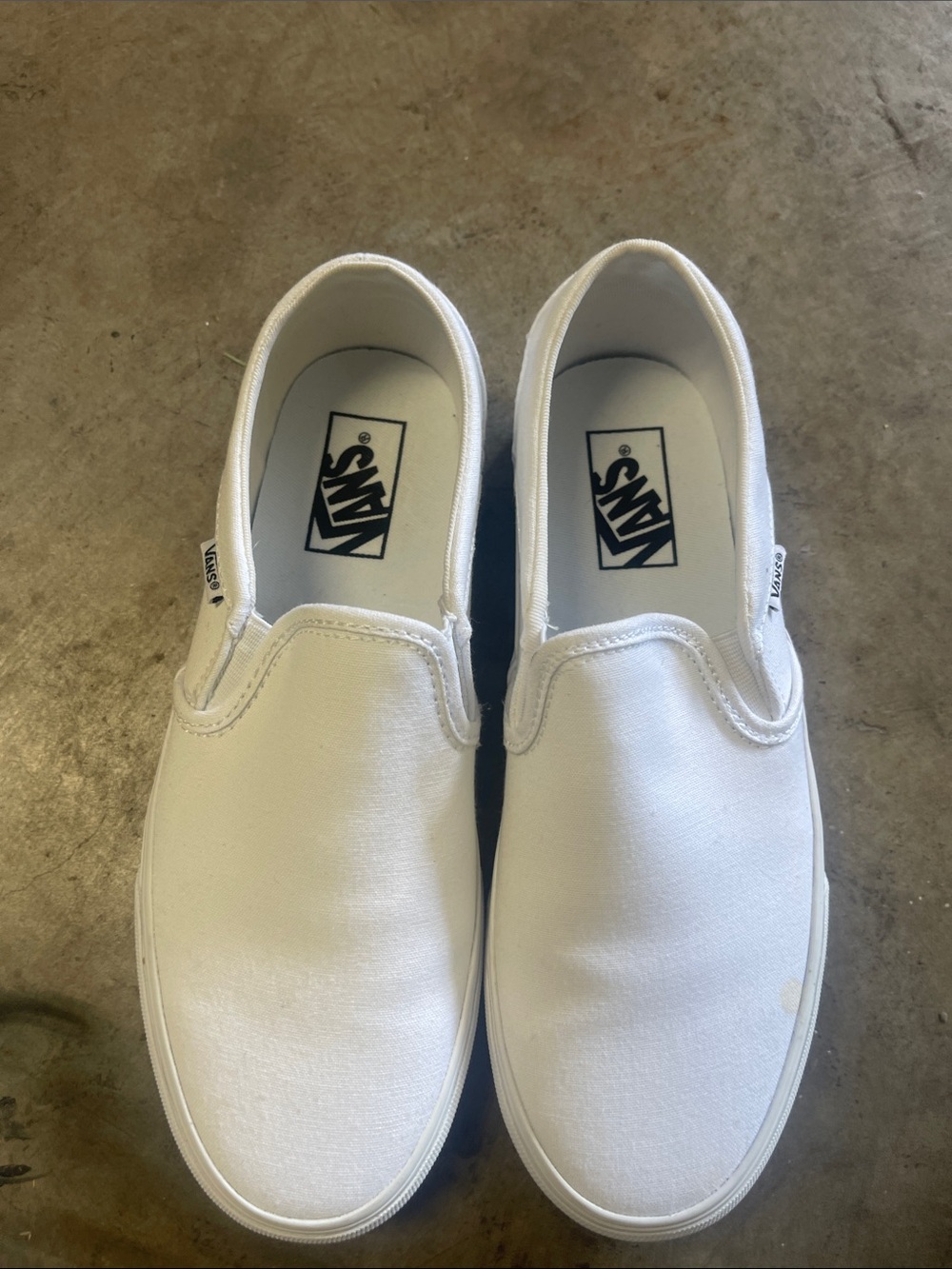 Vans White Classic Slip-On Canvas Loafers